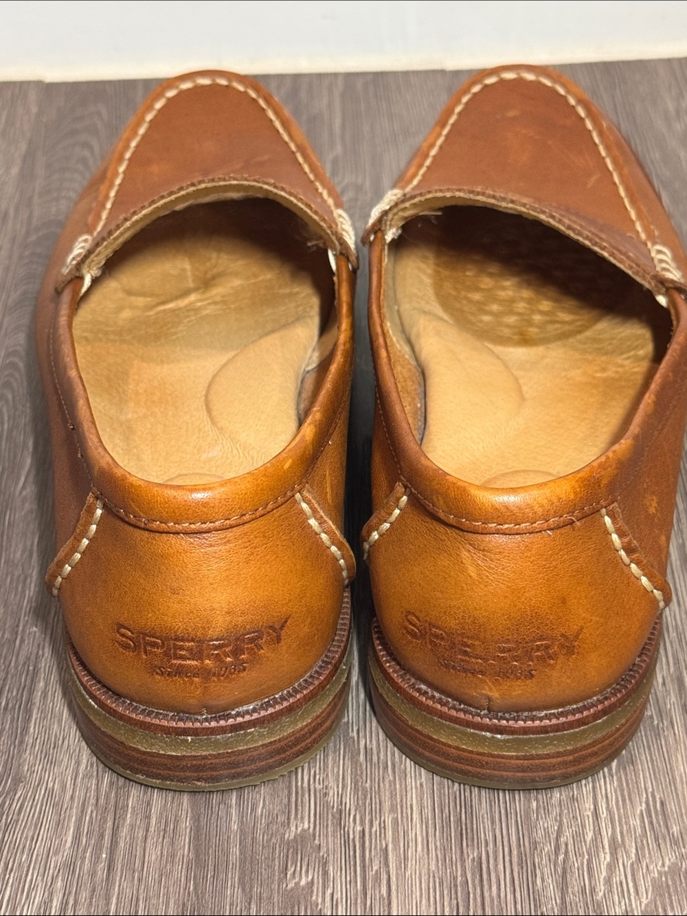 Sperry Top-Sider Seaport Light Brown Leather Penny Loafers Womens 8 - Picture 4 of 9